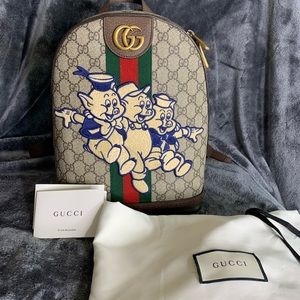 Gucci Ophidia GG Backpack Three Little Pigs/Beige